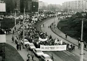 Wendedemonstration in Halberstadt am Hohen Weg ©Photo Studio Mahlke, Sammlung Städtisches Museum Halberstadt