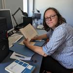 Projektmitarbeiterin Kristin Houschka bei der Archivarbeit in Halle ©Städtisches Museum Halberstadt