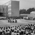 Schulhofappell POS „Julius Fucik“ Halberstadt, 1978, H.-W.Eckert