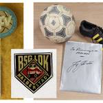 Leihgaben vom Fanshop VfB Germania 02 | Anstecknadel des Deutschen Fußballverbands der DDR | Emblem Betriebssportgemeinschaft Lokomotive 1970er Leihgaben vom Fanshop VfB Germania 02 | Anstecknadel des Deutschen Fußballverbands der DDR | Emblem Betriebssportgemeinschaft Lokomotive 1970er