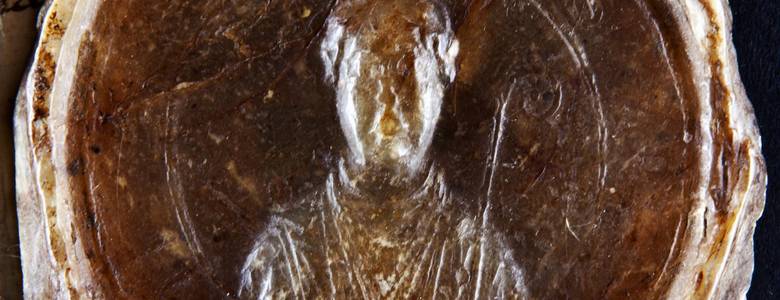 Siegel Bischof Hildiwards von Halberstadt (968–996), Landesarchiv Sachsen-Anhalt (U 5, IX Nr. 1b).