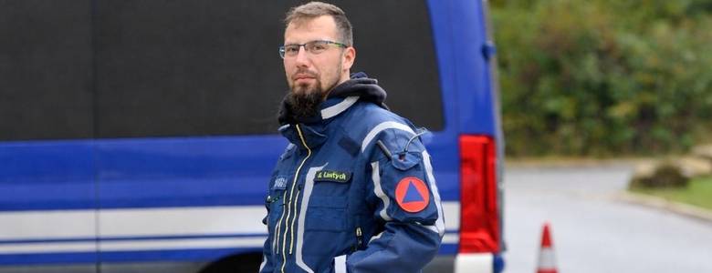 THW-Gruppenführer Steffen Lastytch im Einsatz.